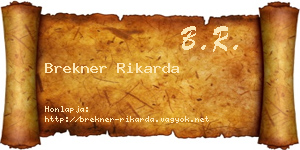 Brekner Rikarda névjegykártya
